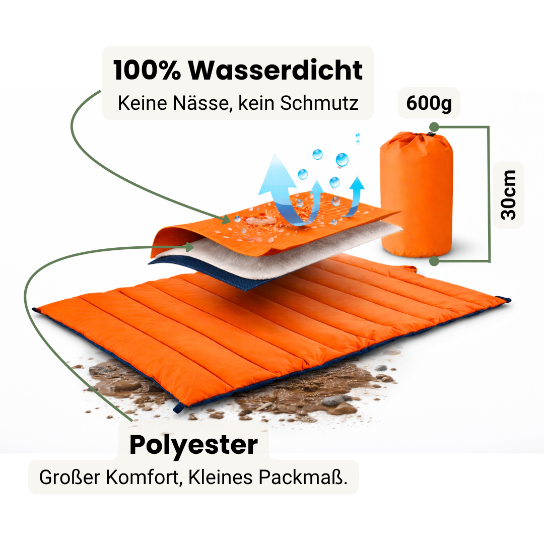 Nomad - Outdoor Hundematte in Aktion