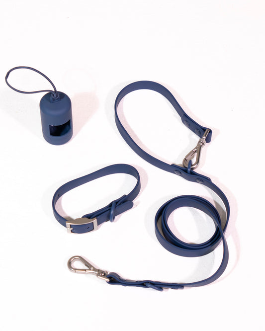 Navy Velvy Halsband Set